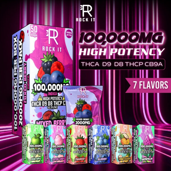 Rock it 2000mg per bag THCA D9 D8 THCP CB9A 50ct