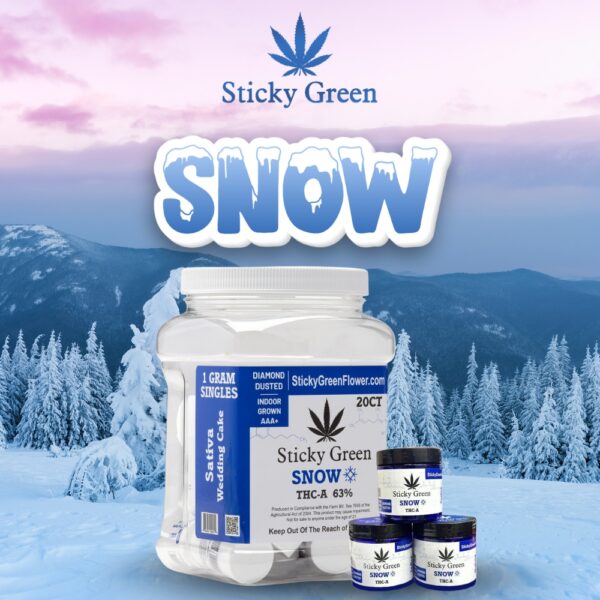 Sticky Green 1gm Snow Flower THC-A 63% 20ct in jar (Snow)