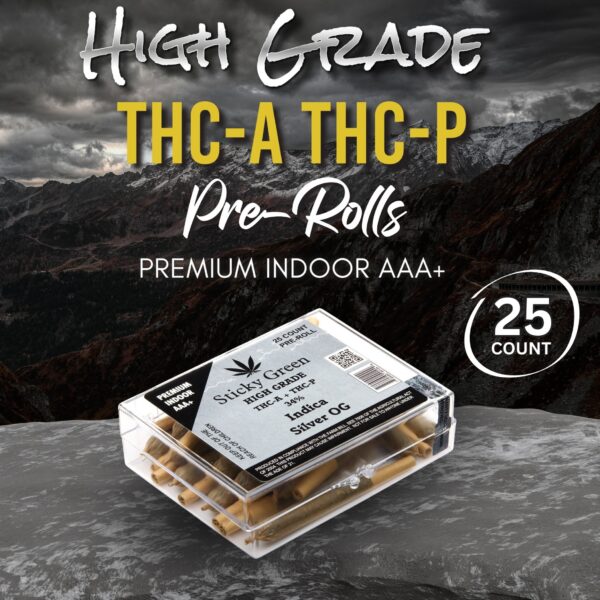 Sticky Green High Grade Pre-Roll 25ct THC-A+THC-P (High Grade)