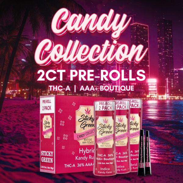 Sticky Green 2ct Candy Collection AAA+ Boutique Flowers Pre-Rolls