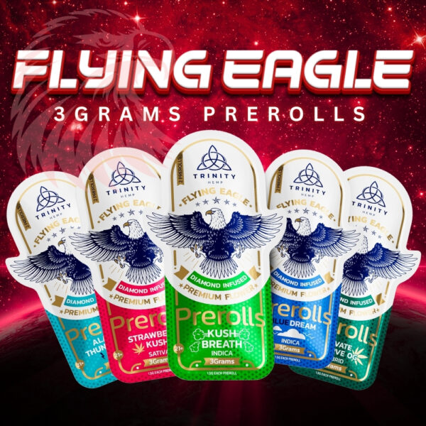 Trinity Flying Eagle Diamond Infused Flower Pre-Rolls 1.5gm per roll