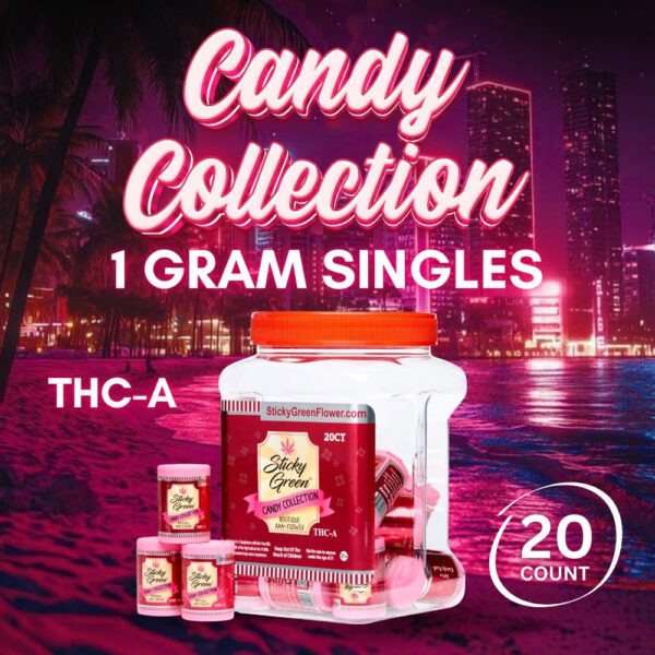 Sticky Green THC-A, AAA+ Boutique Flower 1gm - Candy Collection